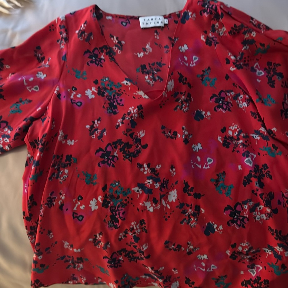 Tanya Taylor Women's Clio Silk Floral Cluster Top